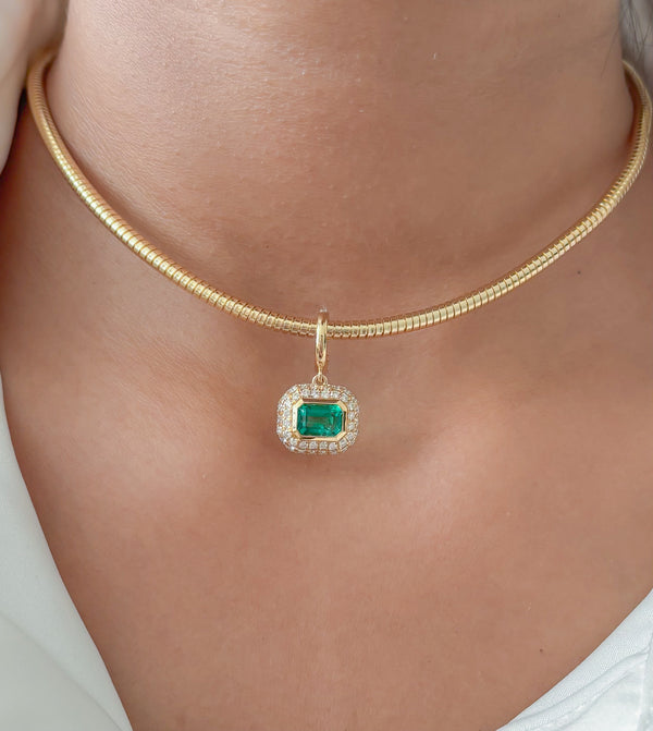 Emerald Diamond Pendant