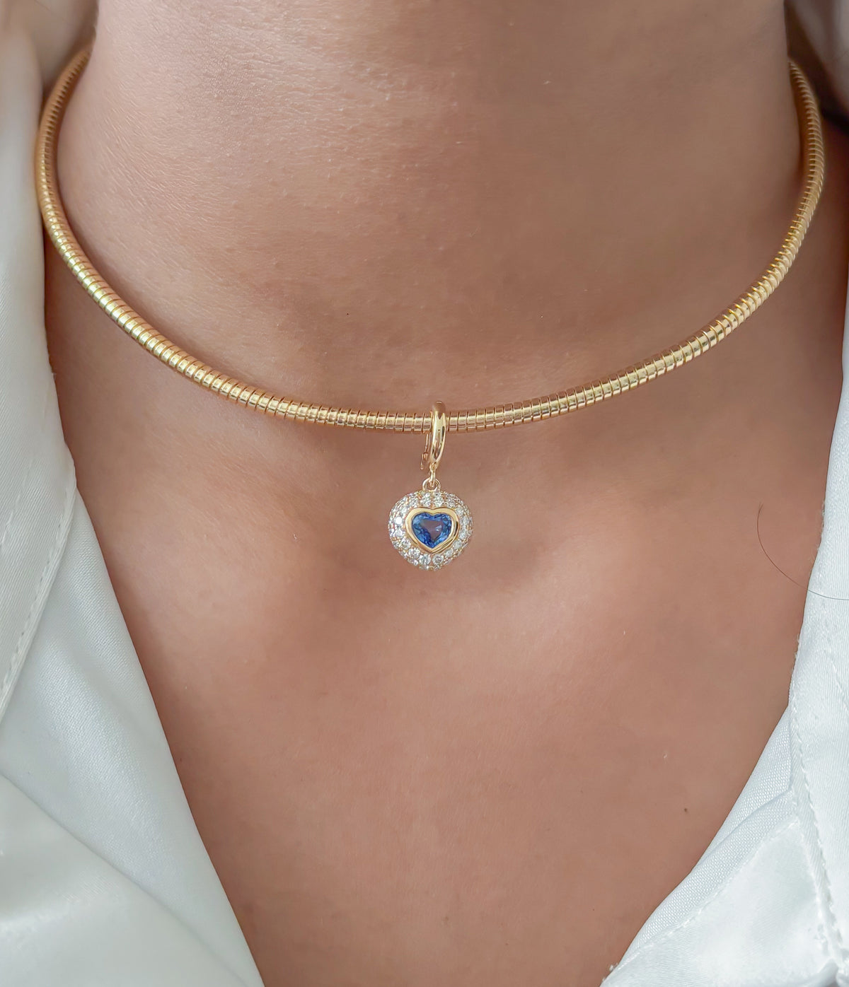 Blue Sapphire Diamond Pendant