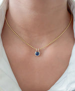Blue Sapphire Diamond Pendant