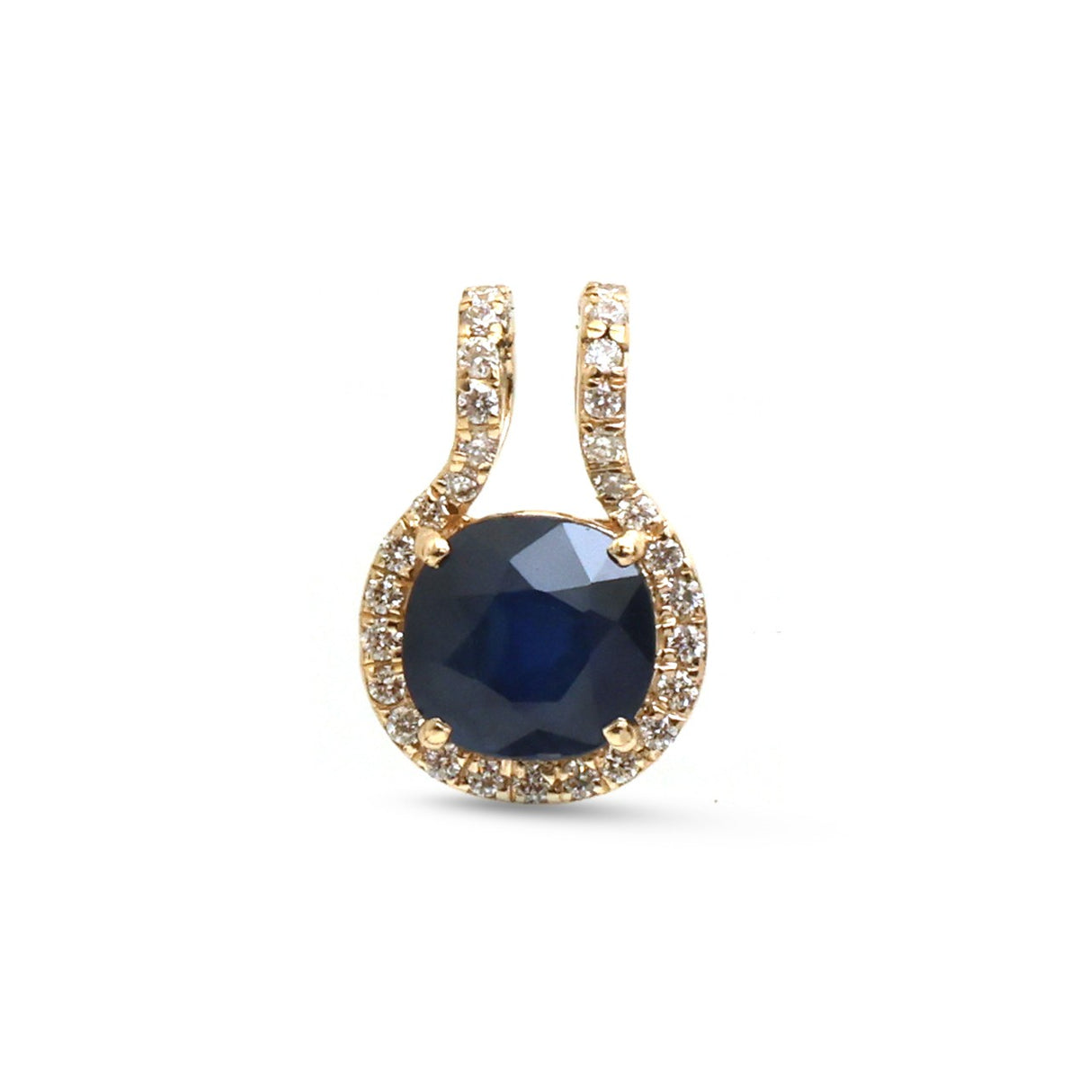 Blue Sapphire Diamond Pendant