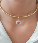 Pink Sapphire Diamond Pendant