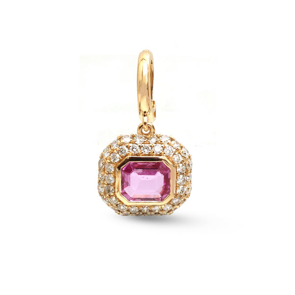 Pink Sapphire Diamond Pendant