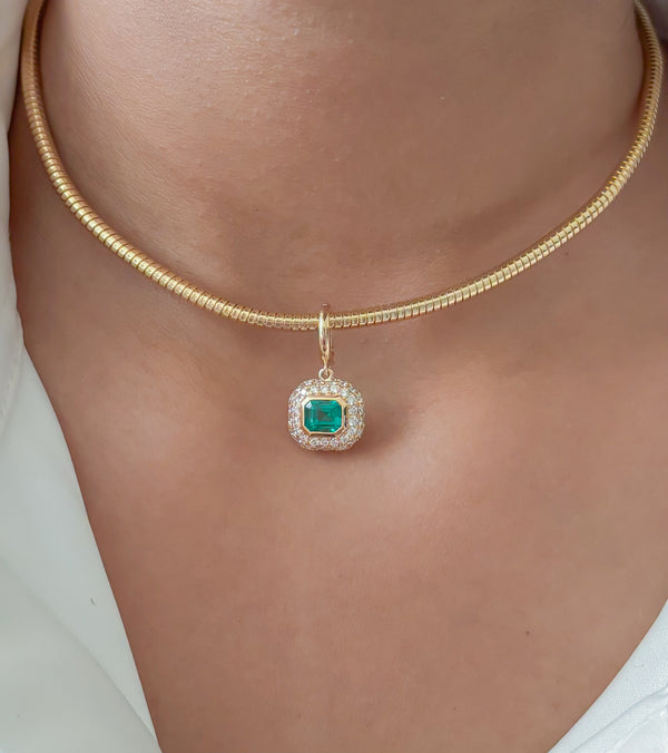 Emerald Diamond Pendant