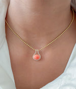 Coral Diamond Pendant