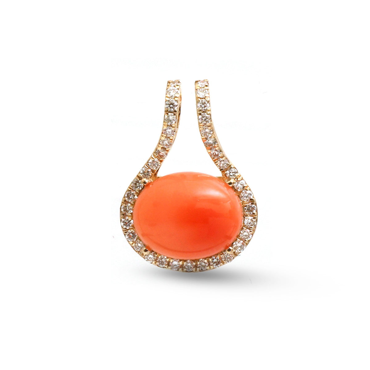 Coral Diamond Pendant