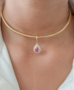 Pink Sapphire Diamond Pendant