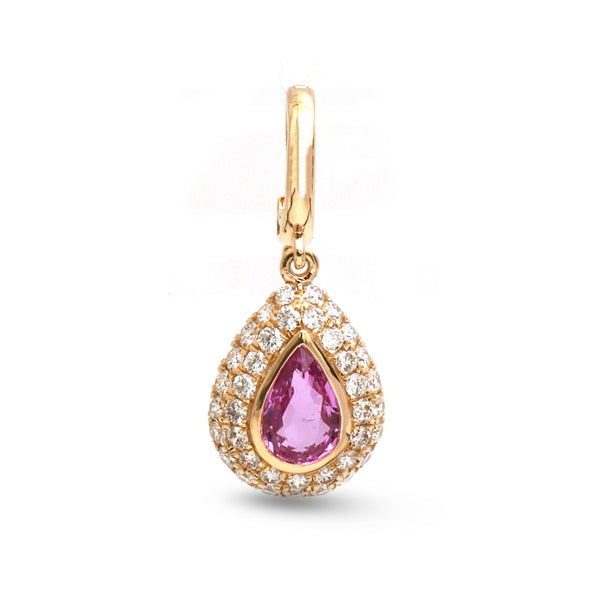 Pink Sapphire Diamond Pendant