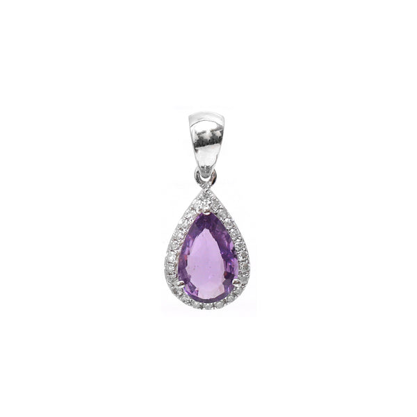 Pink Sapphire Diamond Pendant