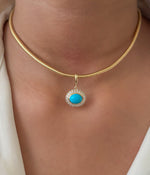 Turquoise Diamond Pendant