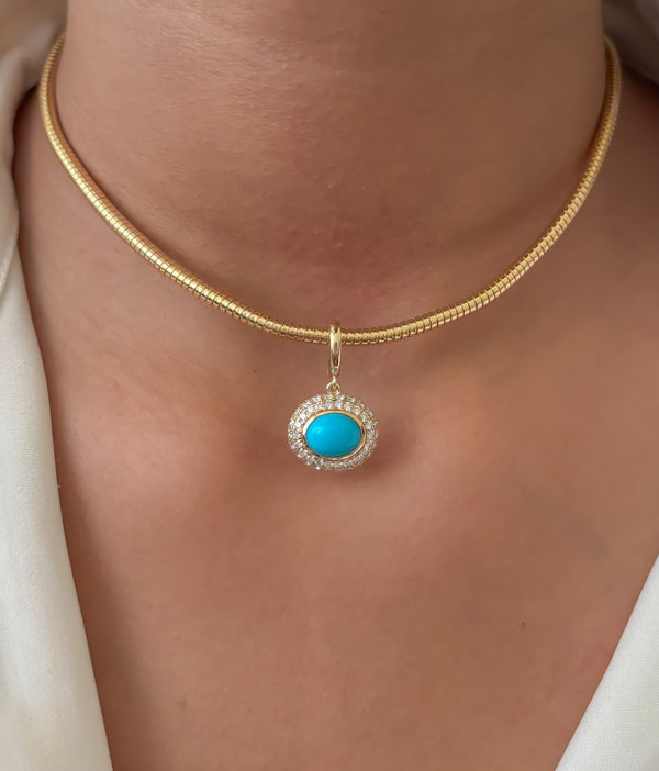 Turquoise Diamond Pendant