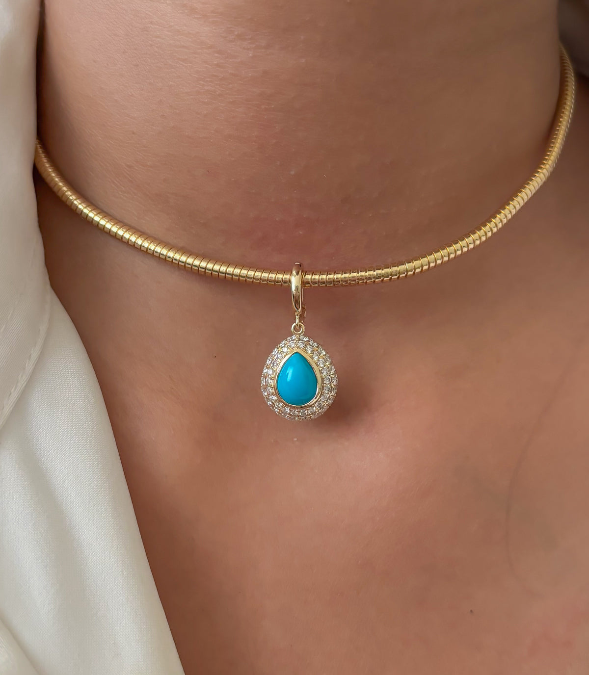 Turquoise Diamond Pendant