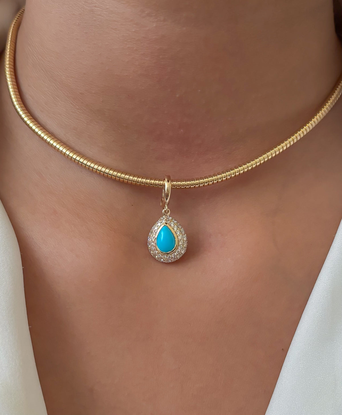 Turquoise Diamond Pendant