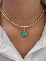 Pink Sapphire Emerald Pendant