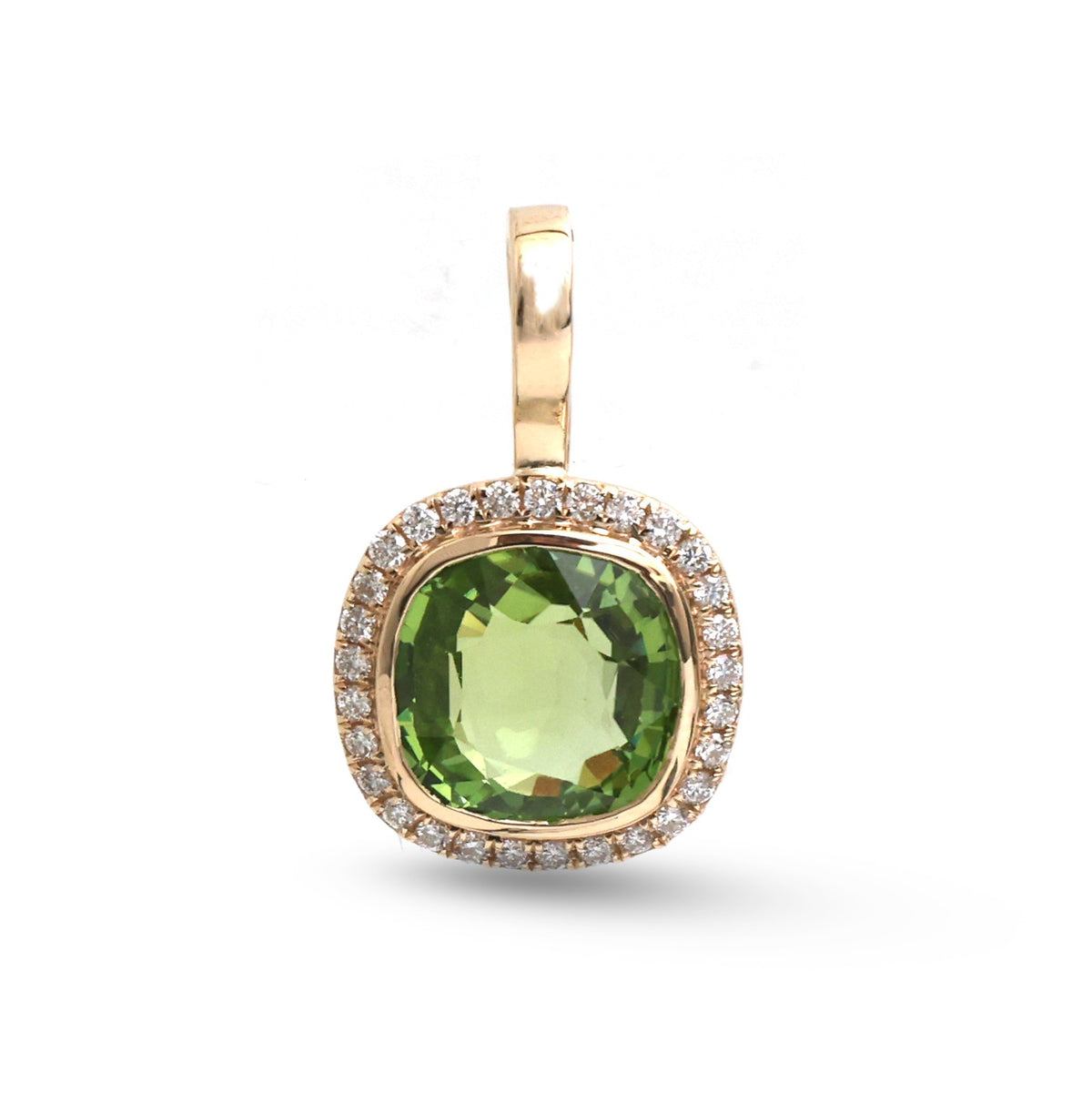 Tourmaline Mix Diamond Pendant