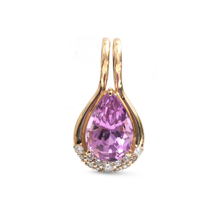 Kunzite Diamond Pendant