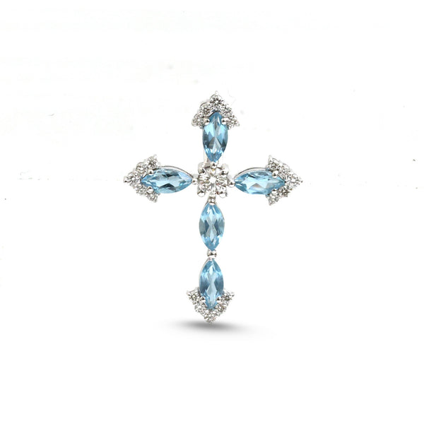 Aquamarine Diamond Pendant