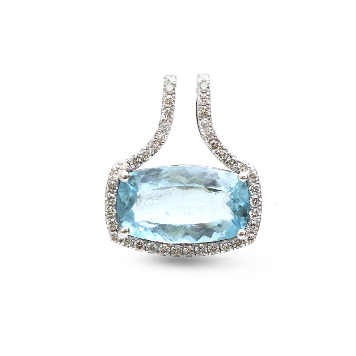 Aquamarine Diamond Pendant