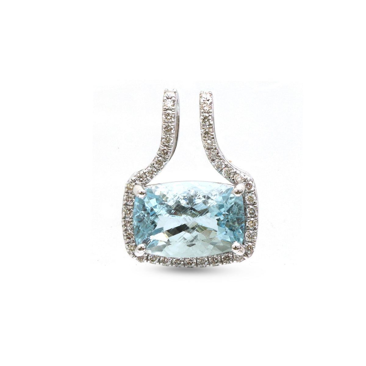 Aquamarine Diamond Pendant