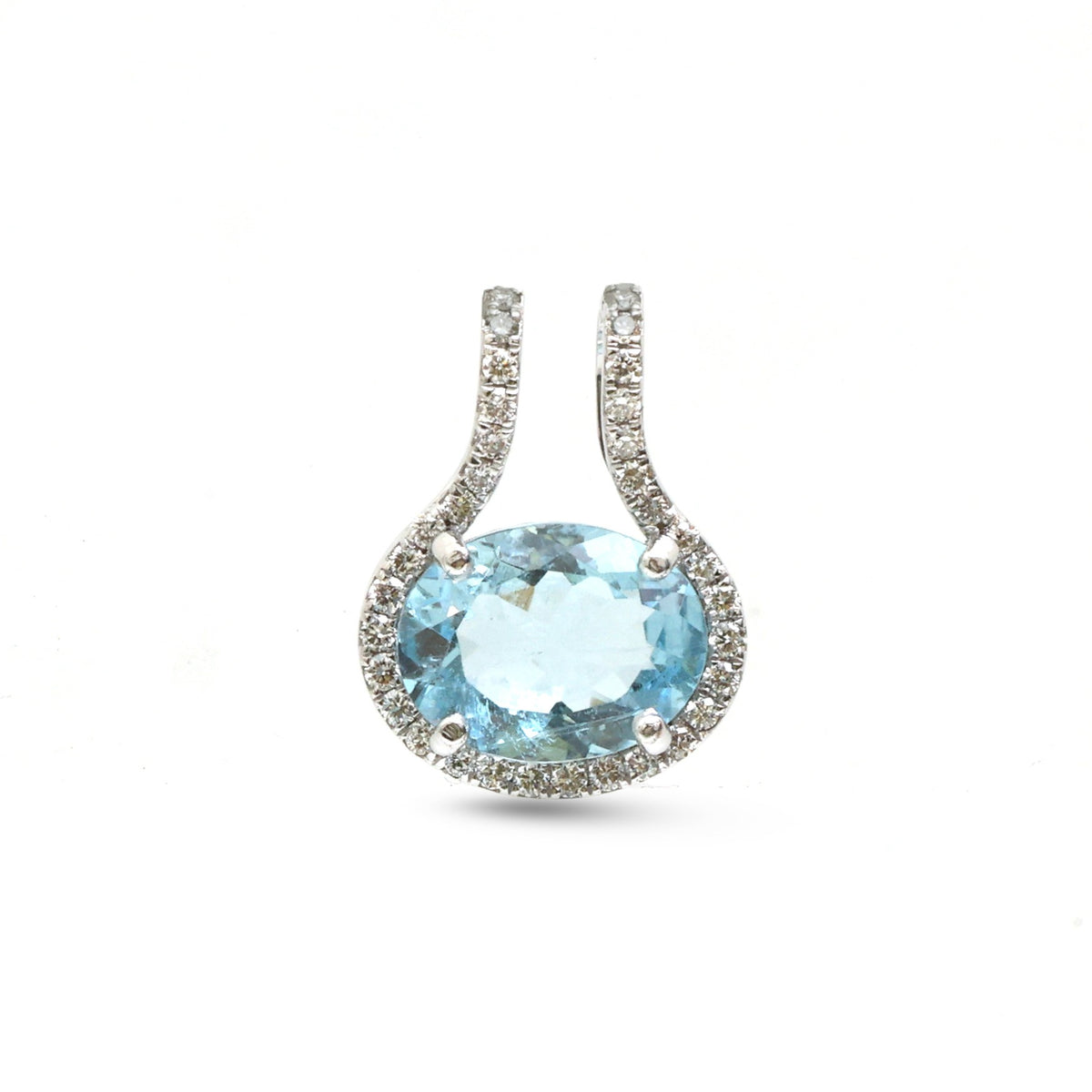 Aquamarine Diamond Pendant
