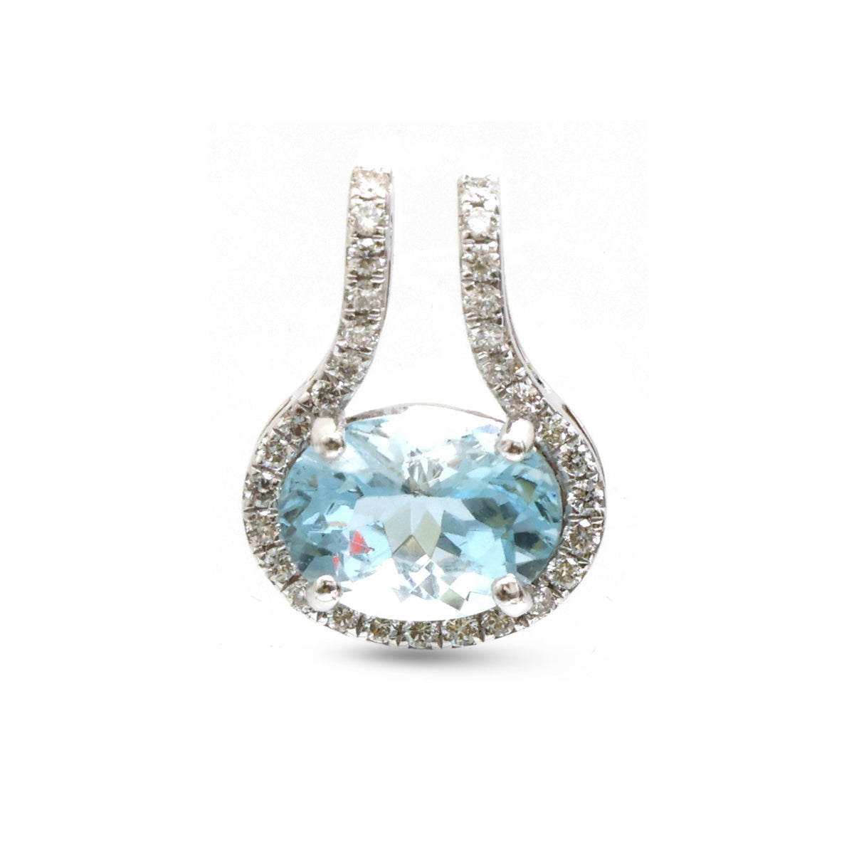 Aquamarine Diamond Pendant