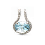 Aquamarine Diamond Pendant
