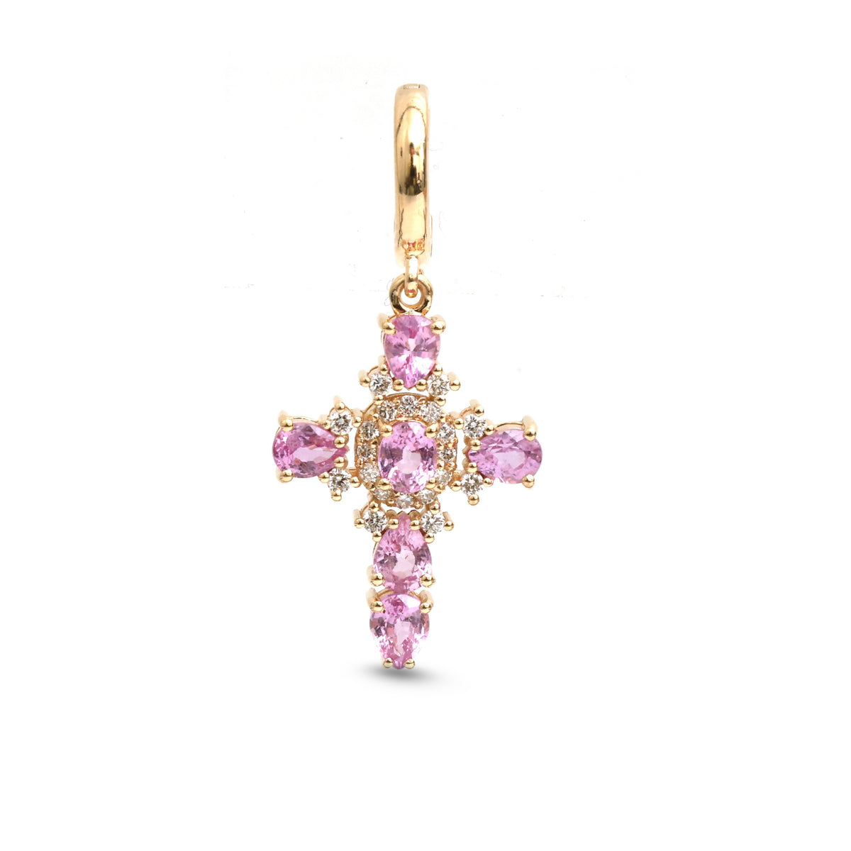 Pink Sapphire Diamond Pendant