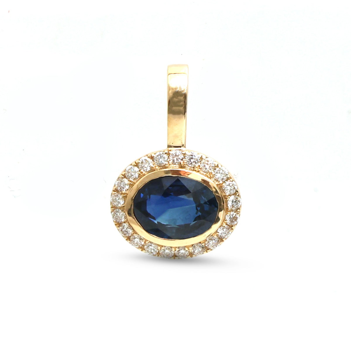 Blue Sapphire Diamond Pendant