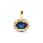Blue Sapphire Diamond Pendant