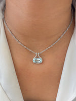 Aquamarine Diamond Pendant