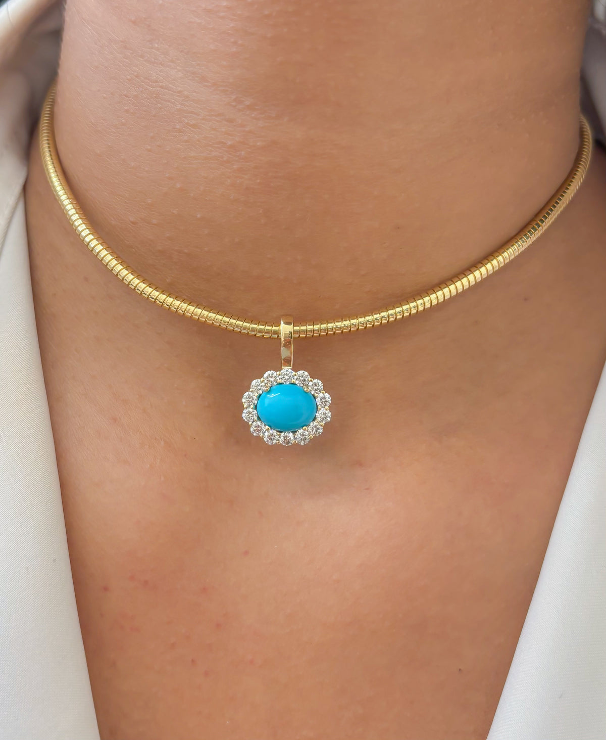 Turquoise Diamond Pendant