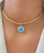 Turquoise Diamond Pendant