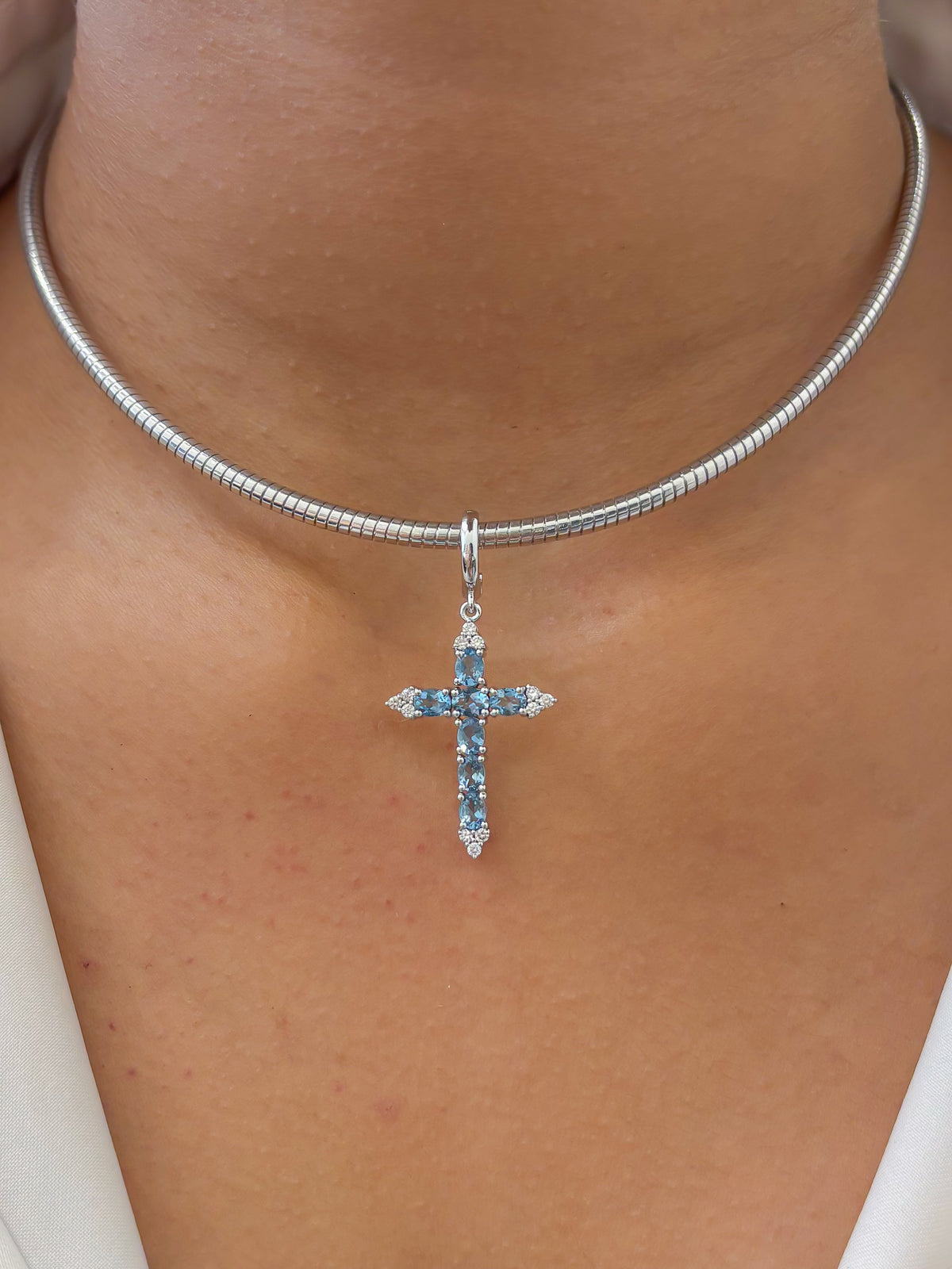 Aquamarine Diamond Pendant