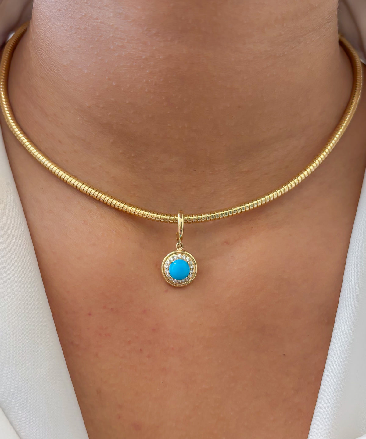 Turquoise Diamond Pendant