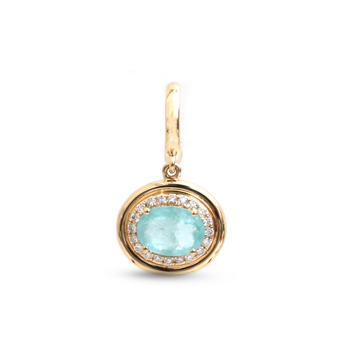 Paraiba Tourmaline Diamond Pendant