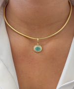 Paraiba Tourmaline Diamond Pendant