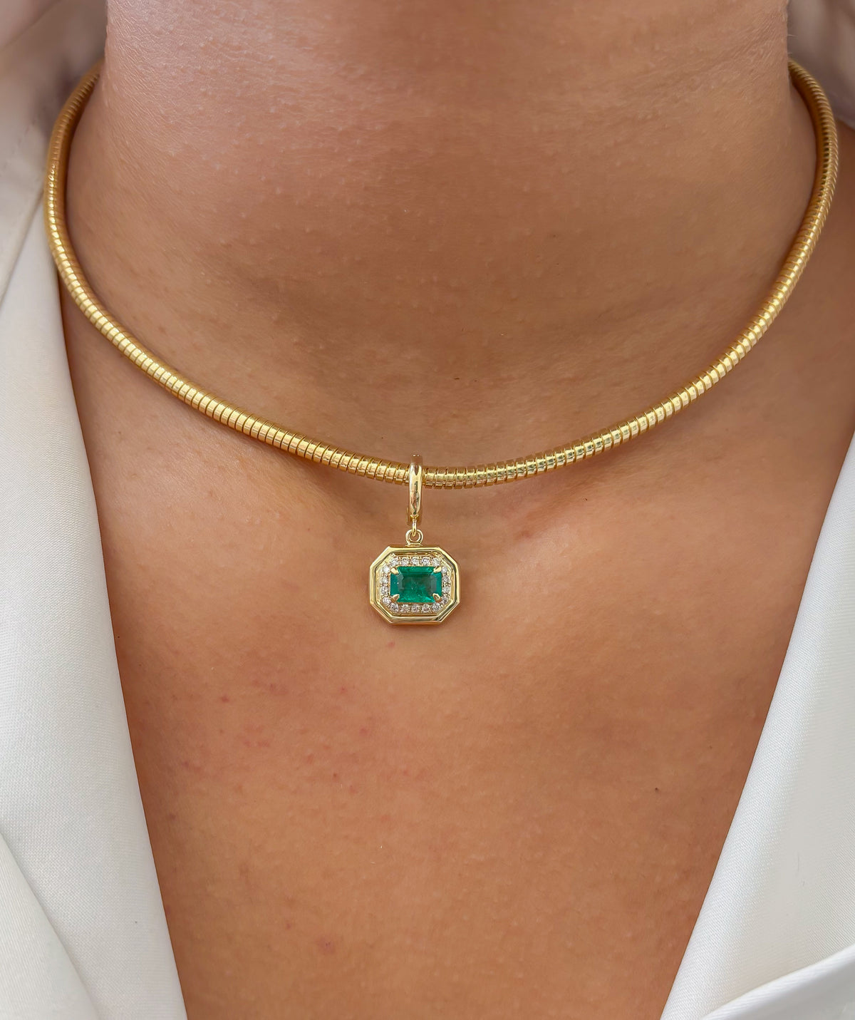 Emerald Diamond Pendant