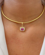 Pink Sapphire Diamond Pendant