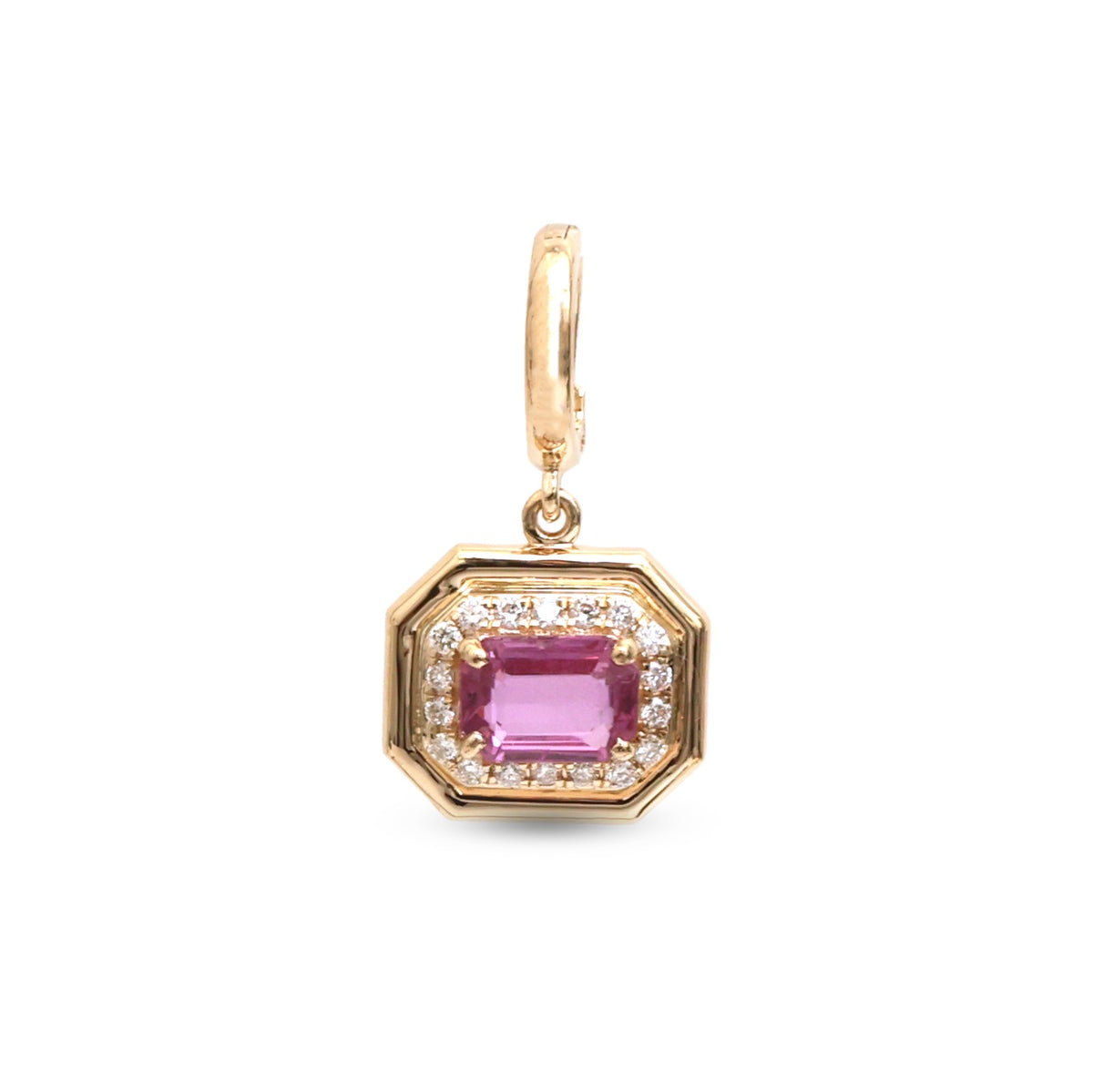 Pink Sapphire Diamond Pendant