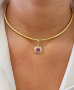 Pink Sapphire Diamond Pendant