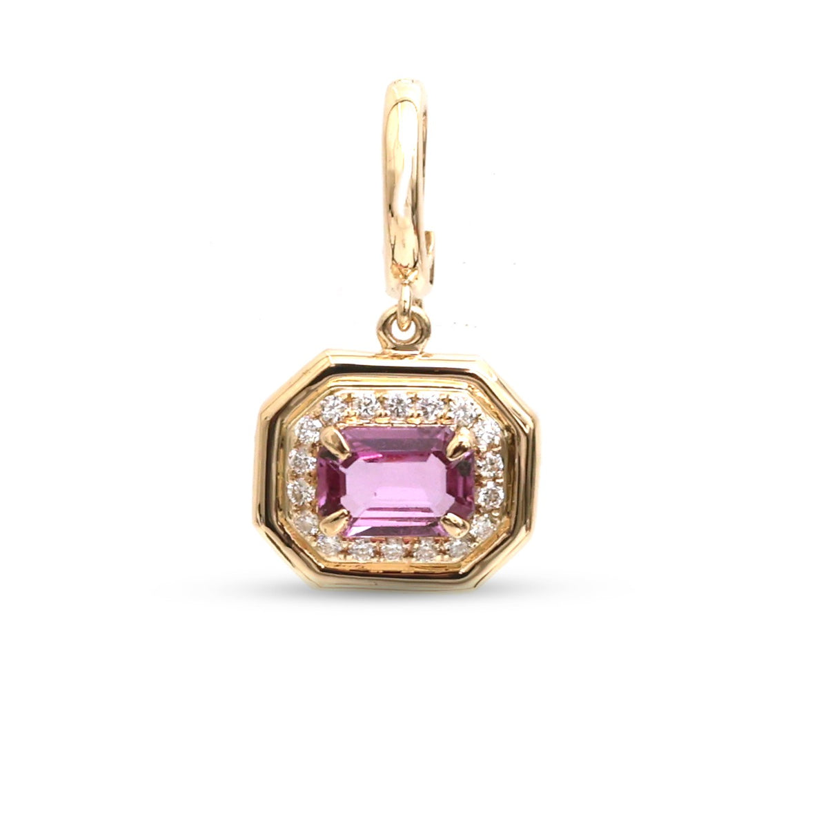 Pink Sapphire Diamond Pendant
