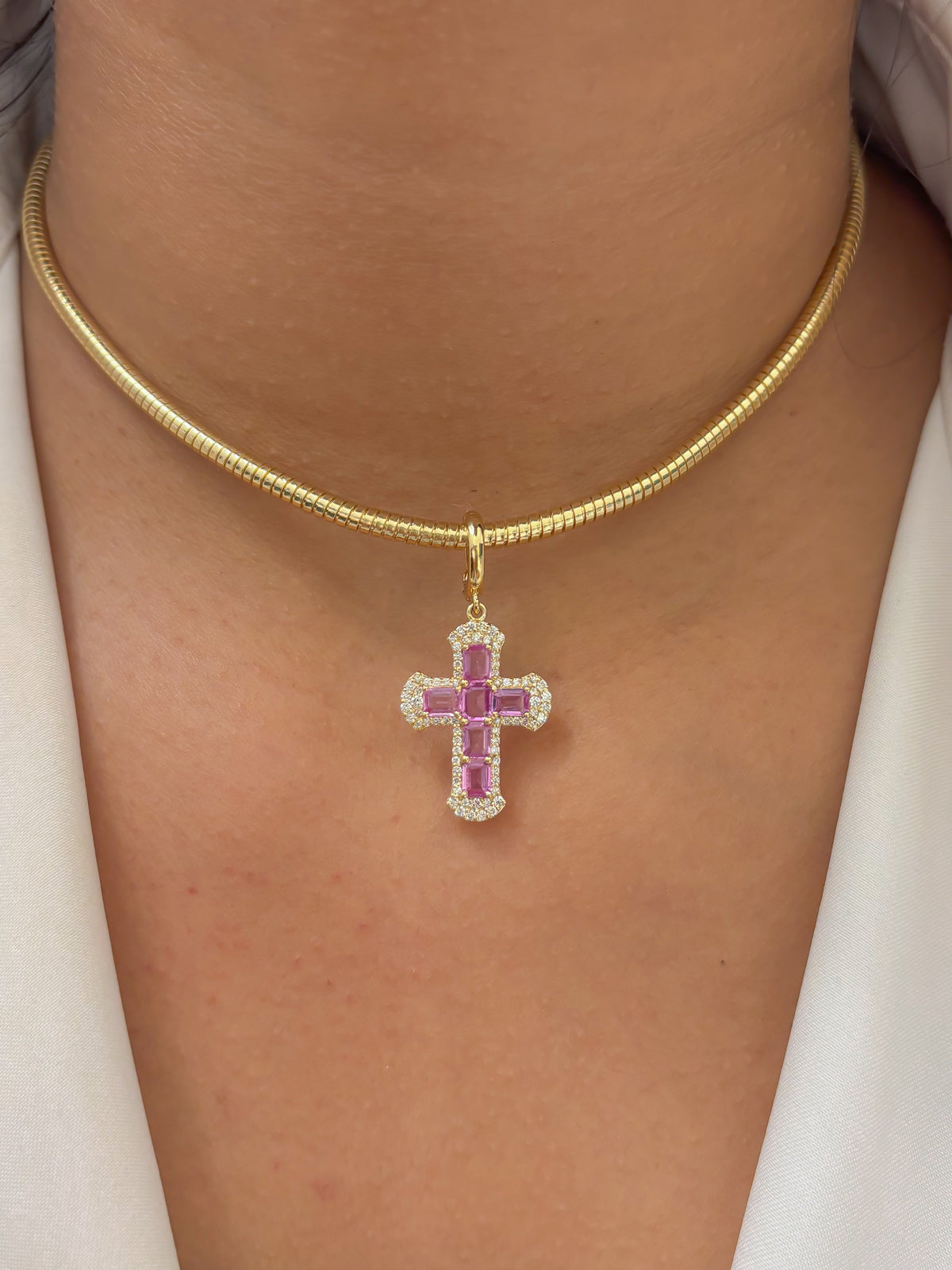 Pink Sapphire Diamond Pendant