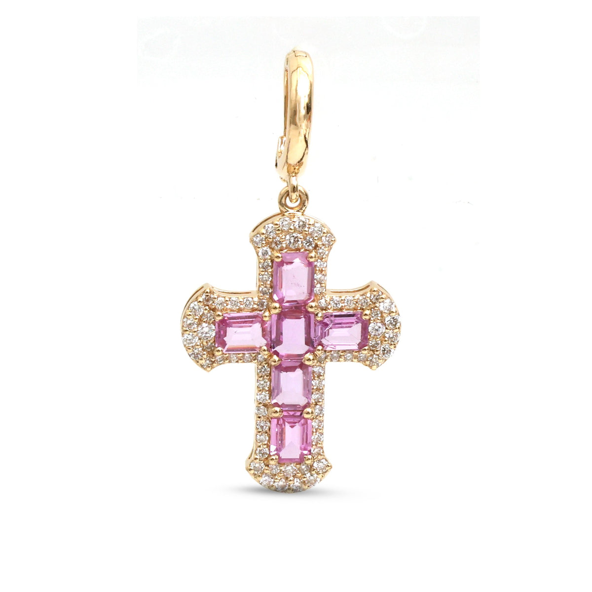 Pink Sapphire Diamond Pendant