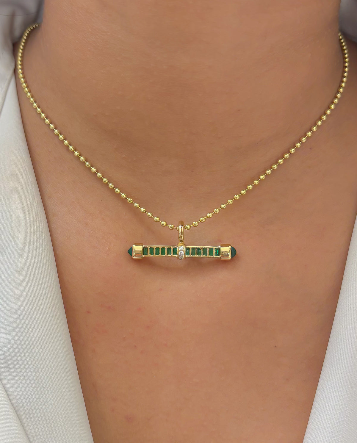 Emerald Diamond Pendant