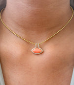 Coral Diamond Pendant