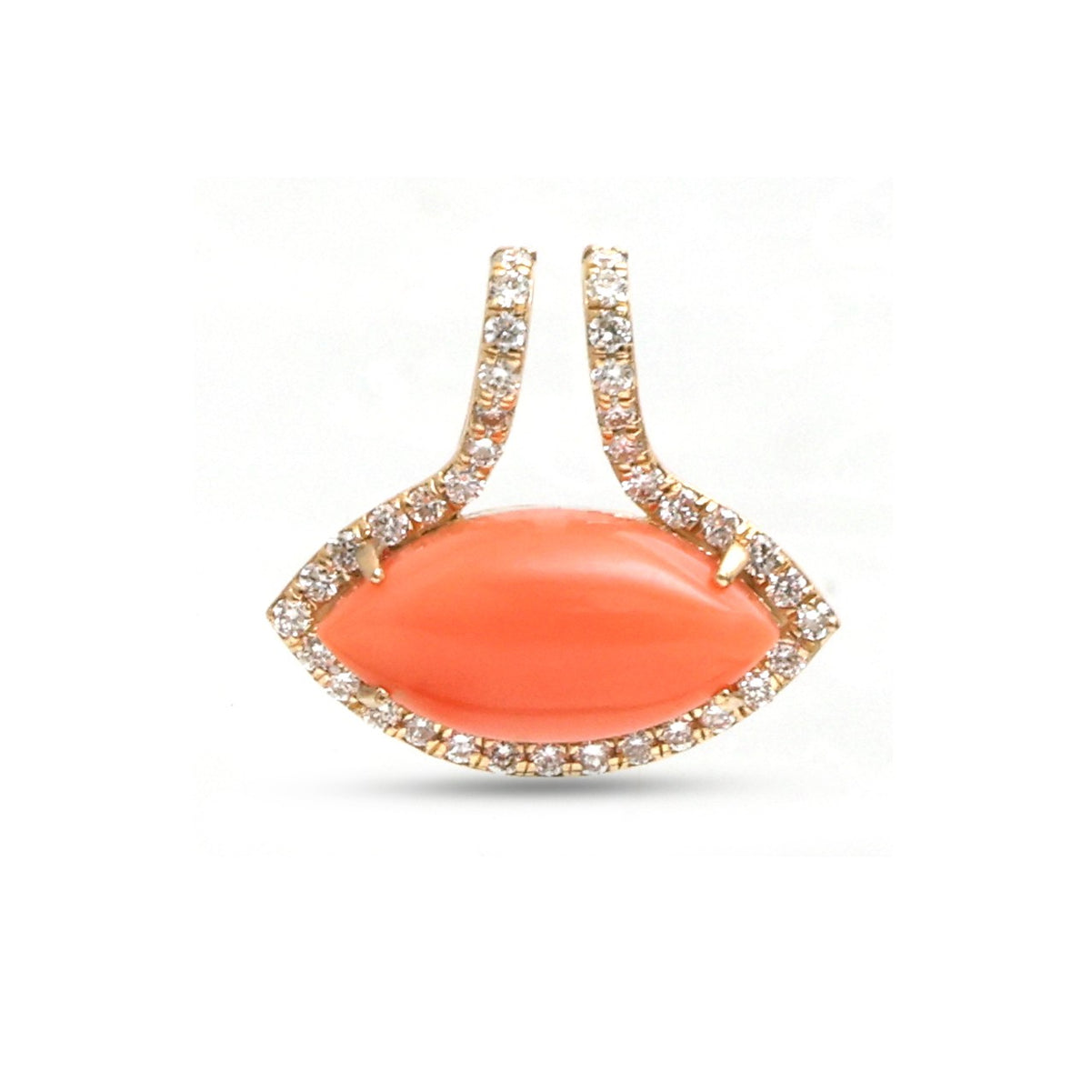 Coral Diamond Pendant