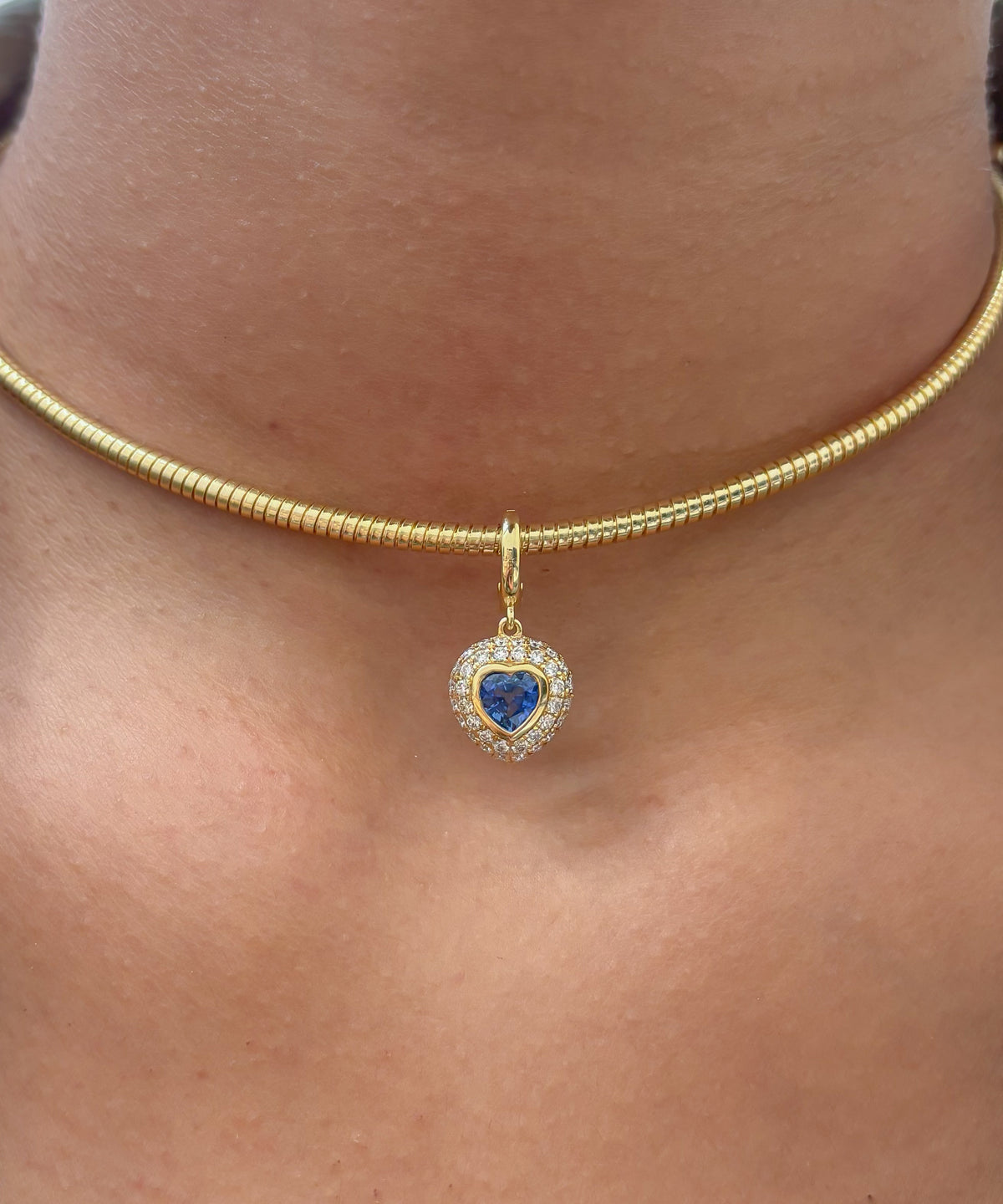 Blue Sapphire Diamond Pendant