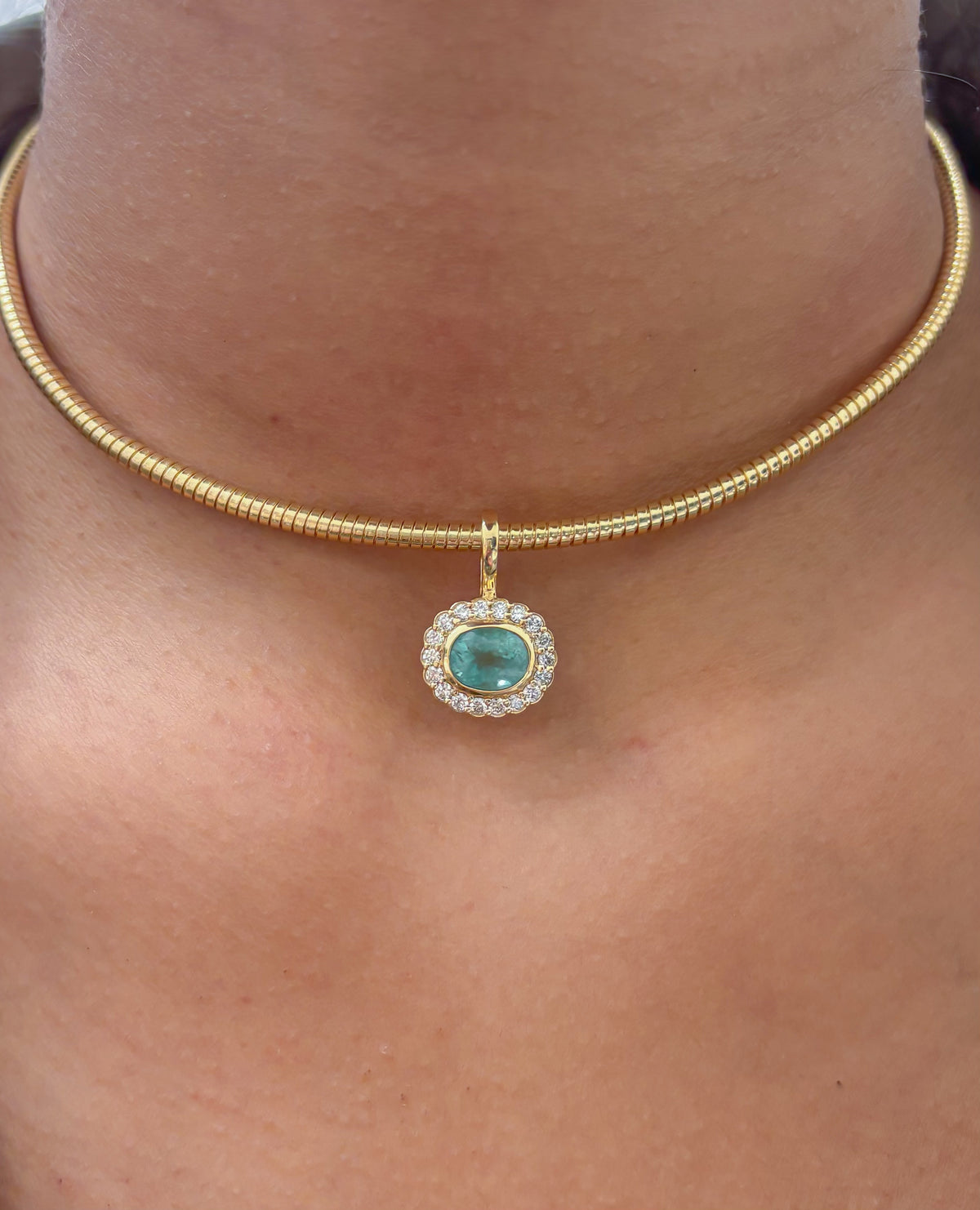 Paraiba Tourmaline Diamond Pendant