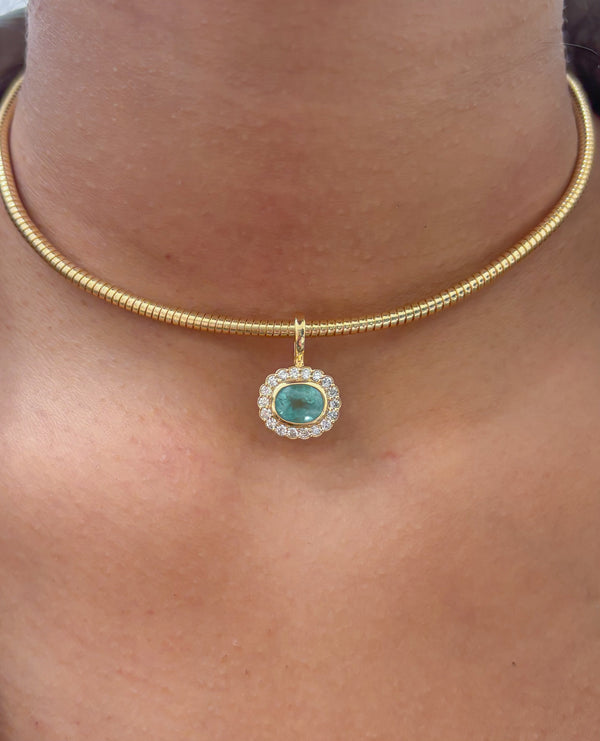 Paraiba Tourmaline Diamond Pendant