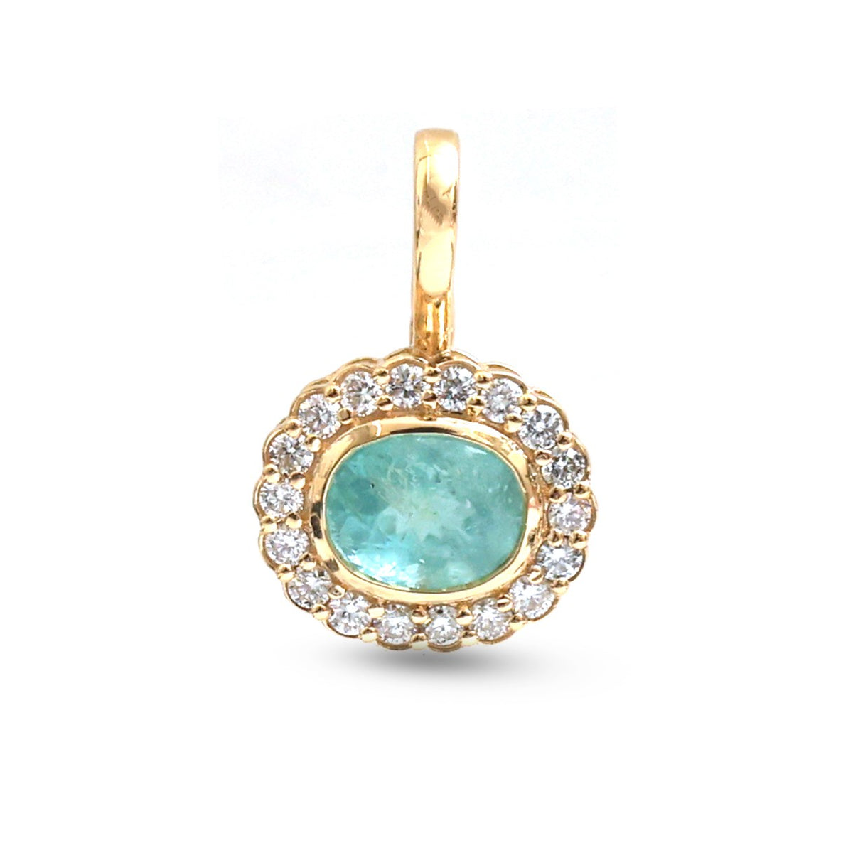Paraiba Tourmaline Diamond Pendant