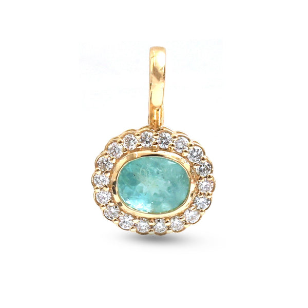 Paraiba Tourmaline Diamond Pendant
